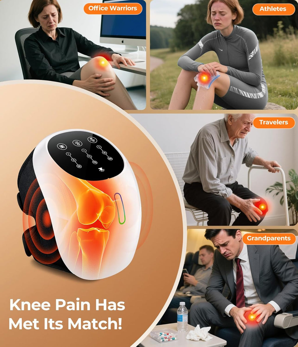 Cordless  360° Knee Massager | Heat & Red-Light Therapy