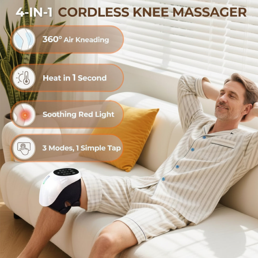 Cordless  360° Knee Massager | Heat & Red-Light Therapy